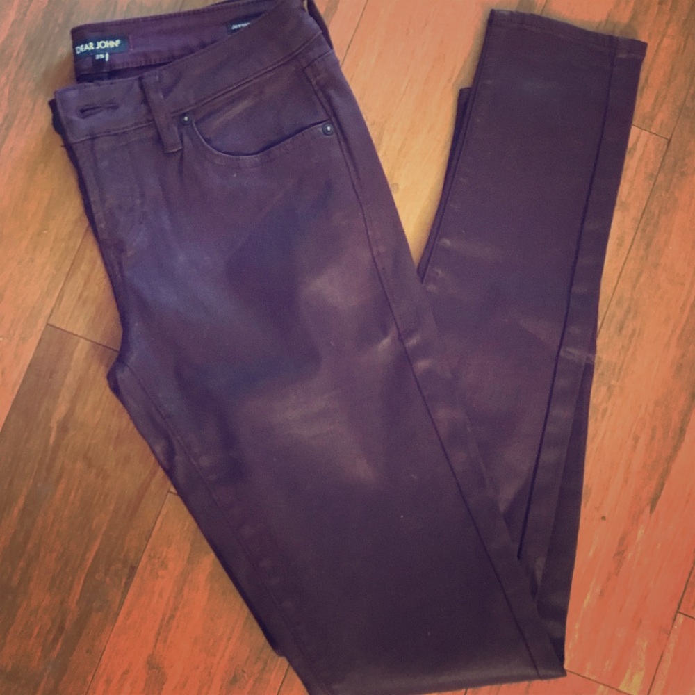 NWOT Dear John burgundy skinny jeans